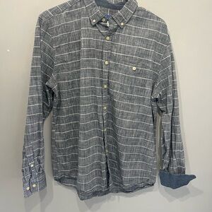 Simply Styled Men's Blue Striped Button Down Shirt